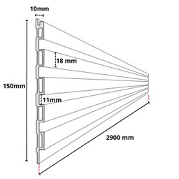 Painel Ripado Wpc Interno Low Cor: Frejó Liso 1,45m X 15cm (0,21m²) Woopo - 3
