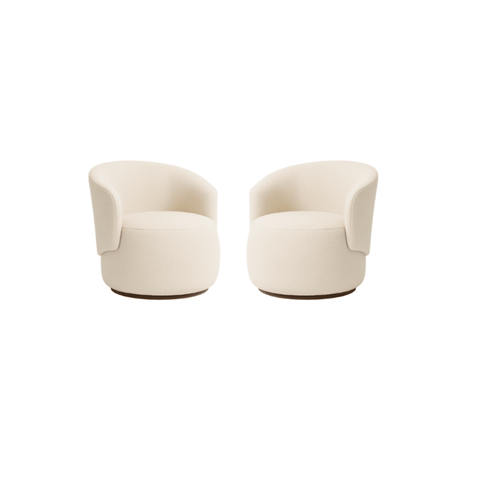 Kit 02 Poltronas Orgânica Decorativa Beatriz Boucle Bege - Montanaris Decor