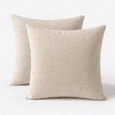Ver imagem 2 de Kit 2 Capa Almofada Linho Macio Luxo 45x45 Decorativa Ziper:Bege