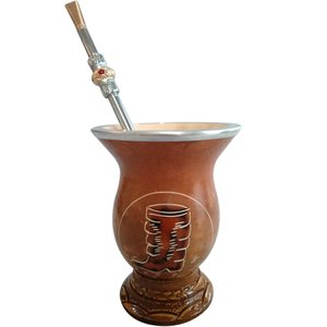 Conjunto Kit Cuia e Bomba para Chimarrão Mate Terere Porongo Bota