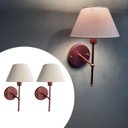 Ver imagem 5 de Kit 2 Luminárias de Parede Arandela Clássica Alumínio Interruptor com Cúpula Tecido Algodão Ref 16