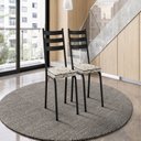 Ver imagem 1 de Kit com 2 Cadeiras Sala de Jantar Cozinha Europa Preto/Cedro