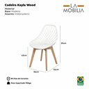 Ver imagem 4 de Conjunto 3 Cadeiras Kaila Branca Polipropileno Base Wood para Sala Cozinha e Espaço Gourmet