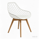 Ver imagem 2 de Conjunto 3 Cadeiras Kaila Branca Polipropileno Base Wood para Sala Cozinha e Espaço Gourmet