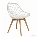 Ver imagem 3 de Conjunto 3 Cadeiras Kaila Branca Polipropileno Base Wood para Sala Cozinha e Espaço Gourmet