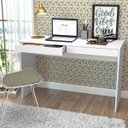 Ver imagem 2 de Escrivaninha Madri com 2 Gavetas 120 Cm Branco B350
