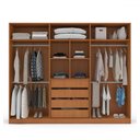 Ver imagem 3 de Guarda-roupa Casal Porto 6 Portas 4 Gavetas com Espelho Freijó/creme - Politorno