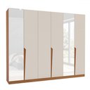 Ver imagem 2 de Guarda-roupa Casal Porto 6 Portas 4 Gavetas com Espelho Freijó/creme - Politorno