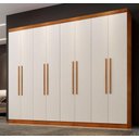 Ver imagem 1 de Guarda Roupa New Premium 8 Portas Benetil Móveis - Cinamomo/off White