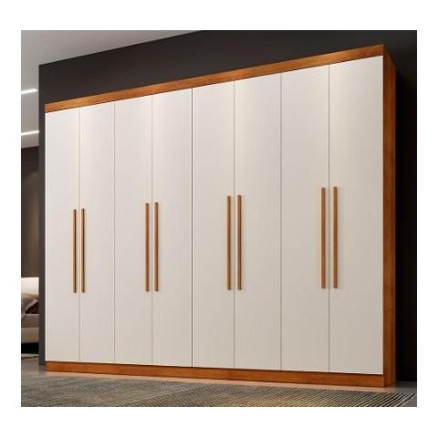 Guarda Roupa New Premium 8 Portas Benetil Móveis - Cinamomo/off White