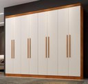 Ver imagem 1 de Guarda Roupa Casal 8 Portas 4 Gavetas 245cm New Premium Cinamomo/Off White - Benetil