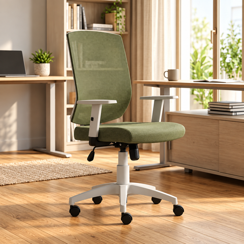 Cadeira de Escritório Giratória Ergonômica NR17 New Opus Relax Verde Oliva - Roal