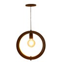 Ver imagem 3 de Lustre Pendente Madeira Faces 35cm Adrilustres Freijó