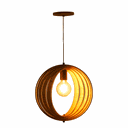 Ver imagem 1 de Lustre Pendente Madeira Faces 35cm Adrilustres Freijó