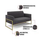 Ver imagem 3 de Sofá 2 Lugares Namoradeira Industrial Alta Dourado Marisa Bouclê D03 - D’Rossi