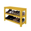 Ver imagem 1 de Sapateira Banco de Piso para Closets e Quartos 8 Pares Sapatos Amarelo Laca