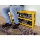 Ver imagem 3 de Sapateira Banco de Piso para Closets e Quartos 8 Pares Sapatos Amarelo Laca