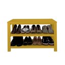 Ver imagem 2 de Sapateira Banco de Piso para Closets e Quartos 8 Pares Sapatos Amarelo Laca