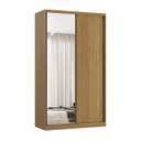 Ver imagem 3 de Guarda Roupa Solteiro 2 Portas 1 com Espelho Mdf 1,38 M Altezza Belmax:freijó
