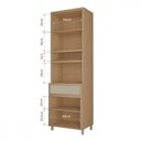 Ver imagem 3 de Paneleiro 3 Portas 1 Gaveta Torre Quente Nesher Condessa 70cm 100 MDF Carvalho-Greige