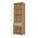 Ver imagem 3 de Paneleiro 3 Portas 1 Gaveta Torre Quente Nesher Condessa 70cm 100 MDF Carvalho-Greige