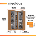 Ver imagem 3 de Guarda Roupas Modulado de Canto Madrid com 5 Portas Maxel