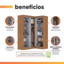 Ver imagem 4 de Guarda Roupas Modulado de Canto Madrid com 5 Portas Maxel
