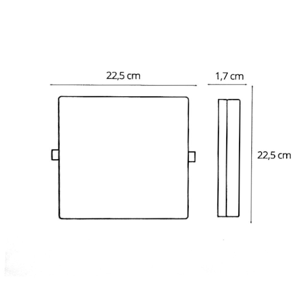 Painel LED Embutir Frameless Quadrado Borda Infinita 36W - 6