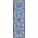 Ver imagem 1 de Passadeira Sala Antiderrapante Classico Persa Belga Domani:Gardenia Azul/0,50x1,80m