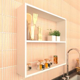 Nicho P15cm Minimalista Branco Mdf Organizador Cozinha - Rufatto Decorações - 3
