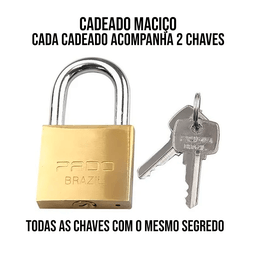 Cadeado Pado 45 Mm Mesma Chave Segredo Kit Com 3 Unidades CADEADO LT-45MM SEGREDOS IGUAIS S1 - 4