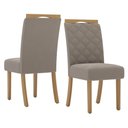 Ver imagem 3 de Conjunto Sala de Jantar Layla Max 4 Lugares Tampo MDF Cadeiras Suede Amêndoa 120cm Casa 812