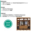 Ver imagem 4 de Guarda Roupa Casal 6 Portas com Espelho MDF Platina 236 cm Cinamomo Areia Zanz