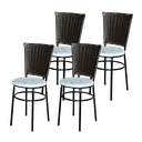 Ver imagem 1 de Conjunto 4 Cadeiras Preta para Cozinha Hawai Café com Assento Estampado:floral Areia