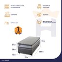 Ver imagem 4 de Conjunto Cama Box Solteirão c/ Molas Ensacadas Alpine Cinza 96x203x65 