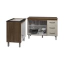 Ver imagem 4 de Balcão Para Cooktop 5 Bocas Fran e Armário Bruna 118 cm Cozinha Gabinete Savana Off White com Tampo 