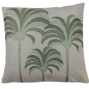 Ver imagem 1 de Capa de Almofada Linho Coqueiros Verde Decorativa 45x45