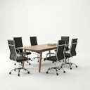 Ver imagem 2 de Kit 7 Peças com Mesa de Reunião e 6 Cadeiras de Escritório Diretor Roma Espresso Móveis Marrom/Cinamomo/Preto