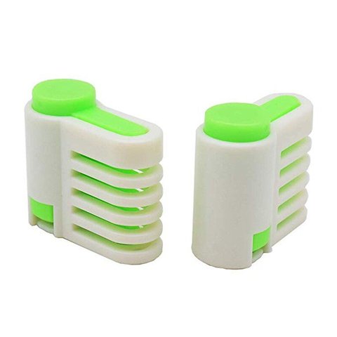 Cortador de Pão de Plástico 5 Camadas Walfos, Cortador 5 Alavancas para Cortar Pão, 2 Peças