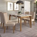 Ver imagem 2 de Mesa de Jantar Dália 140cm Carvalho Europeu Creme Tana Decor