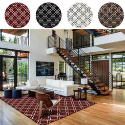 Tapete Casablanca Jacquard Antiderrapante 1,32x2,00 Metros Vermelho Casa Dona - 4