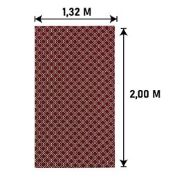 Tapete Casablanca Jacquard Antiderrapante 1,32x2,00 Metros Vermelho Casa Dona - 3