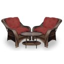 Ver imagem 1 de Conjunto de Poltronas Fibra Sintética Bruxelas - 2 Poltronas + 1 Mesa Centro - Tecido Duna Vermelho