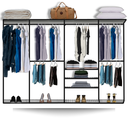 Ver imagem 1 de Cabideiro Arara Closet Casal Prateleira Aço Aramado - 3,10m Pt