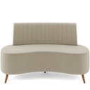 Ver imagem 3 de Sofá Chaise Living 2 Lugares 135cm para Sala Cayman K01 Veludo Bege - Lyam Decor