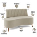 Ver imagem 4 de Sofá Chaise Living 2 Lugares 135cm para Sala Cayman K01 Veludo Bege - Lyam Decor