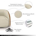 Ver imagem 3 de Poltrona Decorativa Jenny Base Giratória em Metal Preto Bouclê Off White/caramelo G45 - Gran Belo