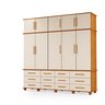 Guarda Roupas Berlim 100% Mdf C/ 10 Portas 12 Gavetas Pés Madeira - Luapa - Freijó/off - 2