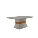 Ver imagem 3 de Mesa para Sala de Jantar 120cm Tampo MDF Canto Reto Clarice Yescasa Bege/Off White/Imbuia