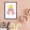 Ver imagem 1 de Quadro Nossa Senhora Aparecida Baby Rosa 24x18cm - com vidro:Madeira preta